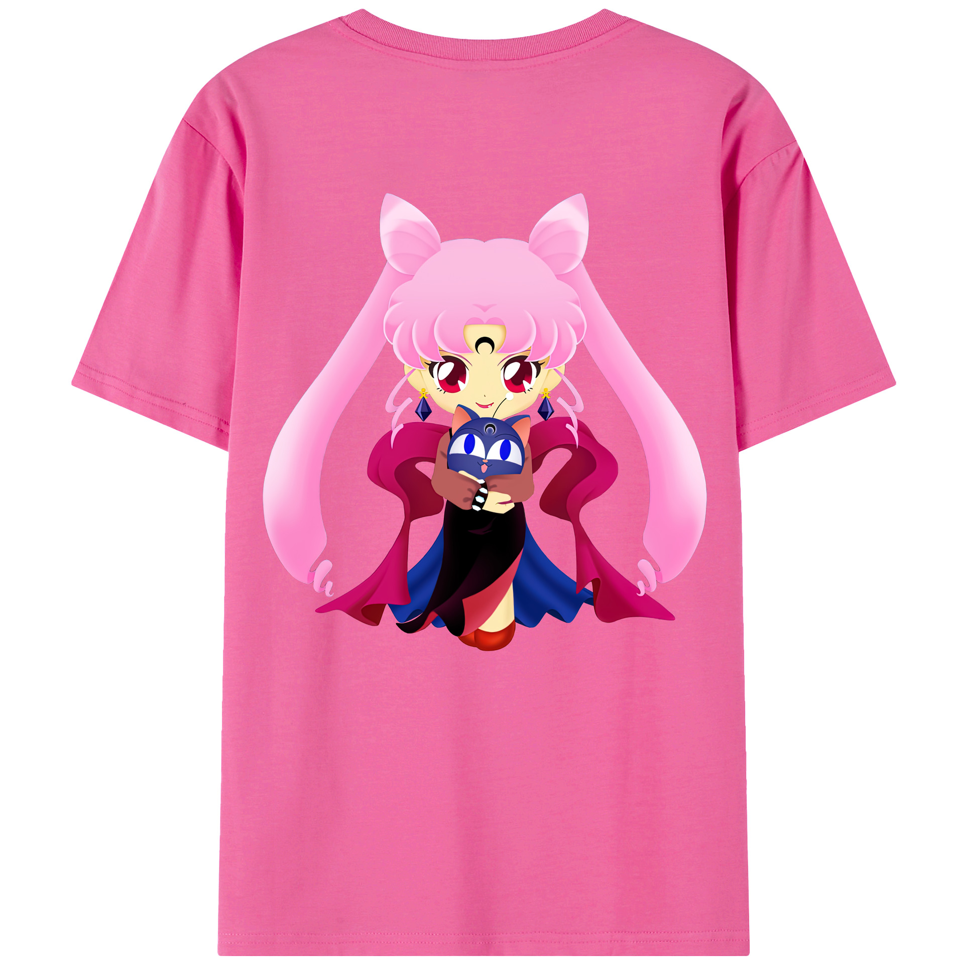 （画像用） 美少女戦士セーラームーン ちびうさ Sailor Moon Chibiusa Tsukino Usagi Small Lady Serenity レディース半袖Tシャツ(バックプリント)
